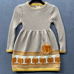 Cynthia Rowley Sweater Dress Girls 5/6 Thanksgiving Halloween Pumpkin Patch Fall